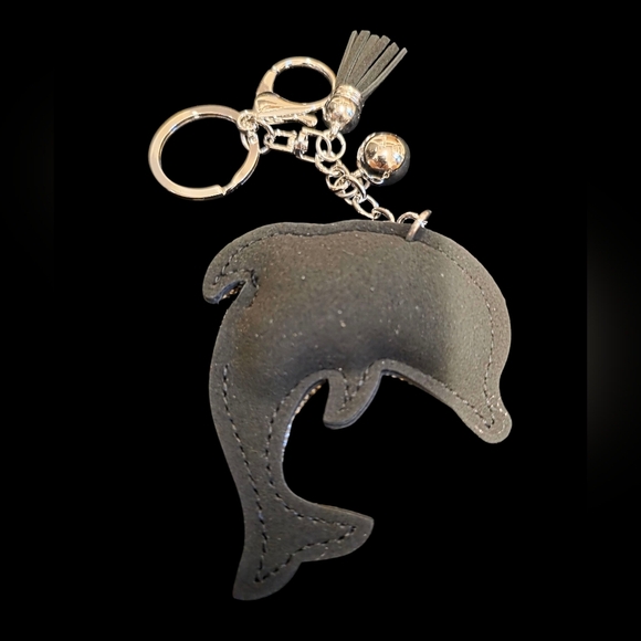 Sparkly Rhinestone Dolphin Bag Charm – Ocean Lover Keychain - Picture 2 of 2